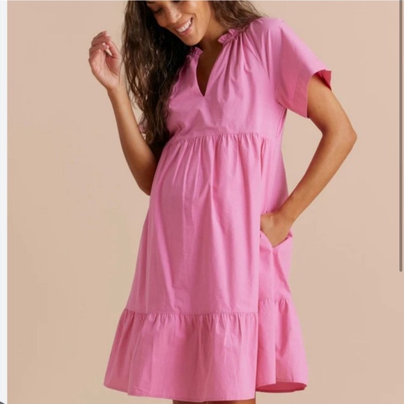 Pea in the Pod Raglan Pink Maternity dress Women’s size S - Picture 1 of 8